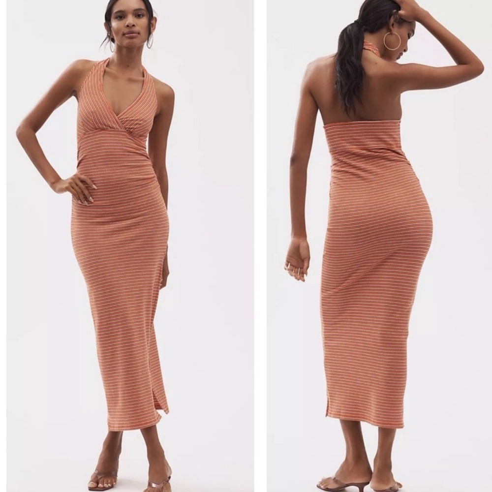 Anthropology NWT Pilcro High Tide Halter Slim Midi Dress